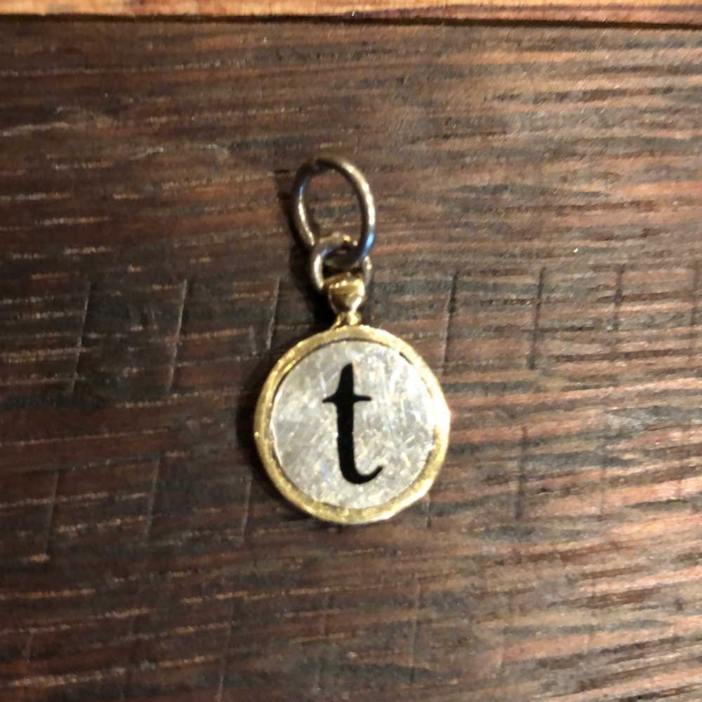 t Silver & Brass Monogram Charm Waxing Poetic